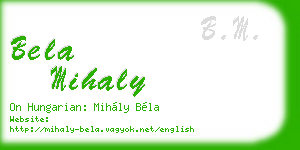 bela mihaly business card