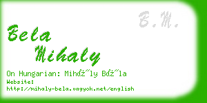 bela mihaly business card